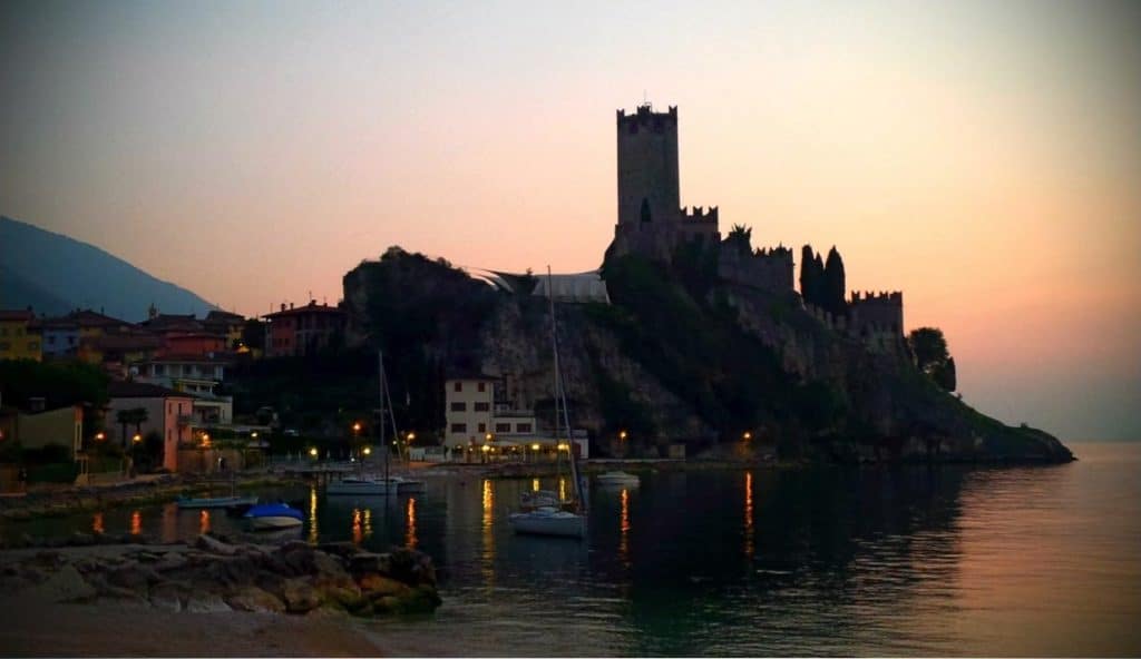 The Scaliger Castle of Malcesine at sunset